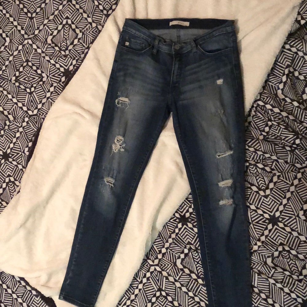 COPY - Distressed, ripped blue jeans